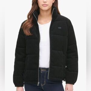 Levi's Women's Zoe Corduroy Puffer Black Jacket—WARM/cozy!! Like New Cond! M